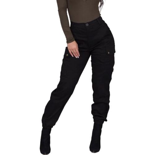 Women Hip Hop Pants 2021 Trendy Y2k Sweatpants Women High Waist Cargo Pants with Pocket Casual Beam Feet Pants Straight Trousers