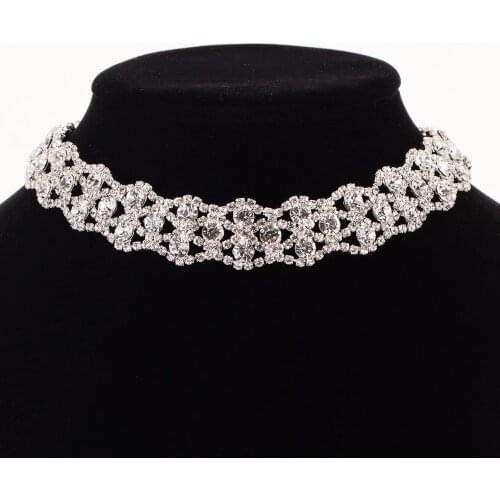 Womens rhinestone necklace Crystal choker Chokers Collar chocker Statement necklaces wedding choker for birde N308