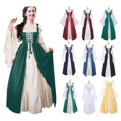 LADY Women Renaissance Victorian Medieval Gothic Long Dresses Ball Gowns Costumes Gothic Evening Dresses Lolita A331
