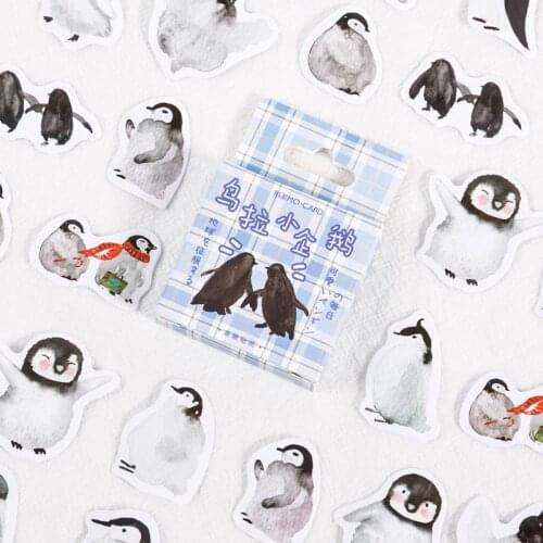 46 pcs/box Happy little penguin Decorative Stationery mini Stickers set Scrapbooking DIY Diary Album Stick Lable