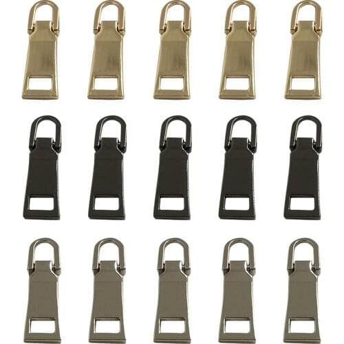 5pcs Coat Garment Bag Jeans Zipper Pull Replacement Metal Pull Tab Fixer Repair Pullers for Luggage Suitcase Backpack Jacket
