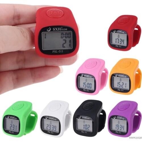 6 Digital Finger Tally Counter 8 Channels with LED Backlight Time Chanting Prayer Silicone Ring Electronic Hand Counter Dropship
