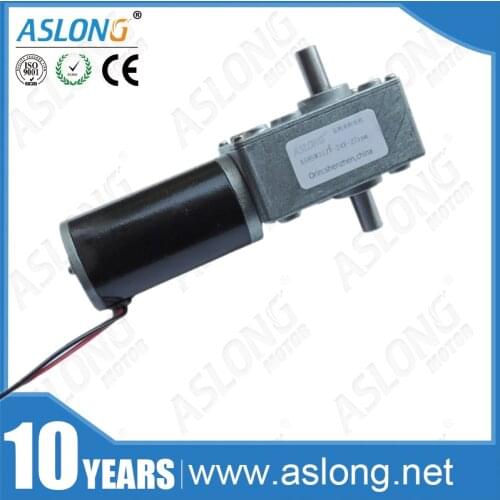 A58SW31ZYS high quality high torque low noise 12v dual shaft self-locking dc worm gear motor for robot ASLONG