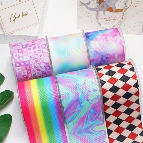 DIY Cartoon Stripe Printed Grosgrain Ribbon For Craft Supplies Sewing Accessories 5 Yards. 49809