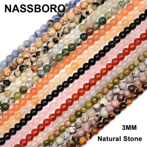 Wholesale 3mm Natural Stone Beads Lapis lazuli Labradorit Agates Amethysts For Jewelry Making DIY Bracelet Material Strand 15