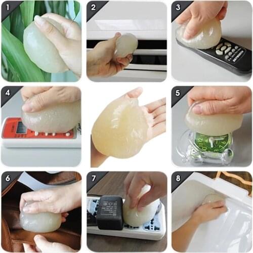 Car Cleaning Gap Dirt Gel Glue Panel Air Vent Outlet Cleaning Laptop Dashboard Gel Soft Car Dust Tool Gap Cleaner Dirt L7R3