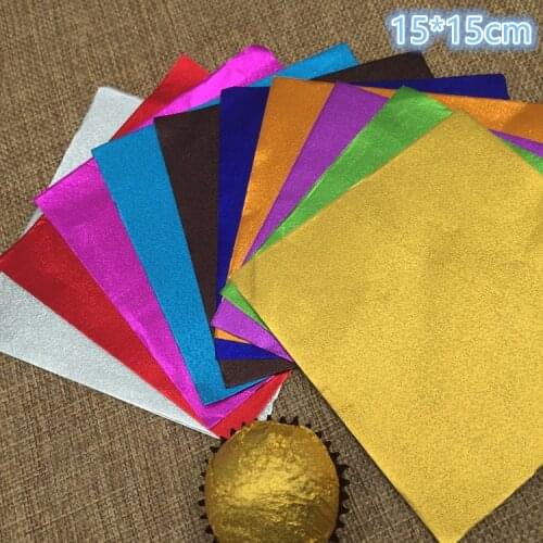 DHL 3000Pcs/Lot 15*15cm 5.9"x5.9" Multi Colored Foil Wrapper For Chocolates Sweetmeats Packaging Paper Square Colorful Tin Foil