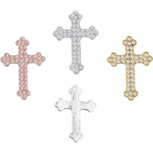 Flatback Rhinestone button cross for DIY crafts pretty 24*16mm crystal buttons Decorative accessories 100PCS/Lot(BTN-5432)