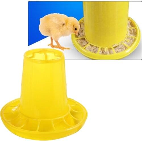 Chick Feeder Durable Plastic Poultry Feeder Gravity Fed Food Dispenser for Birds Small Poultry Easy to Disassemble Clean