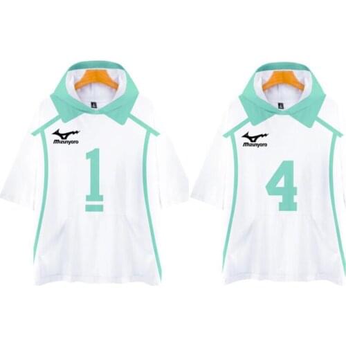 Anime Haikyuu Cosplay Costume Aoba Johsai High School Volleyball Club Oikawa Tooru Unisex 3D Print Short Sleeve Hooded T Shirt