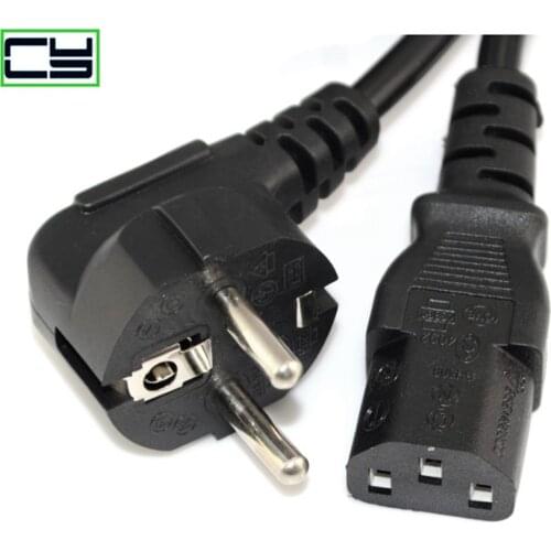 1.5m 5ft C13 IEC Kettle To European 2 Pin Round AC EU Plug Power Cable Lead Cord PC