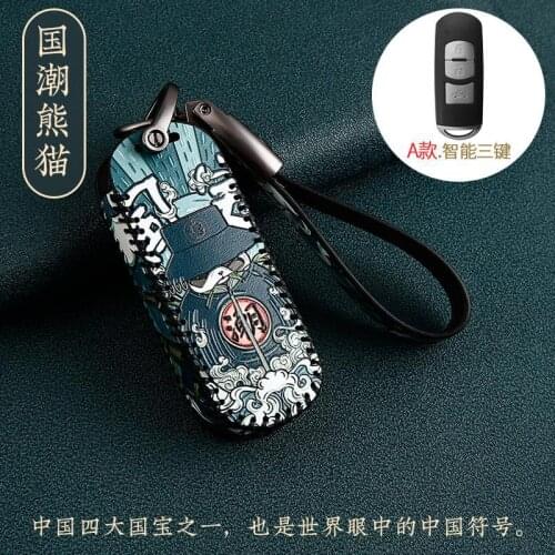 Leather Car Remote Key Case Fob Cover For Mazda 2 3 6 Atenza Axela CX-5 CX5 CX 5 CX-7 CX-9 Smart Key