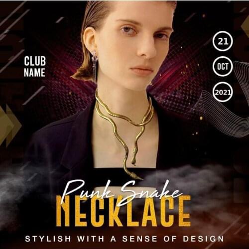 Creative Freedom Snake Necklace Snake Bracelet Curved Chunky Stretch Cuff Bangle Retro Snake Bangle Halloween christmas Gift