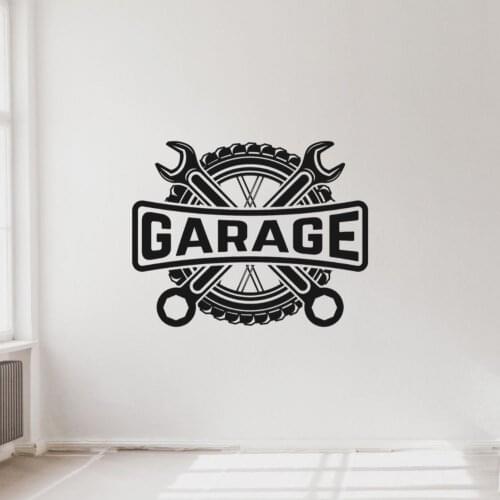 Cross Wrench Garage Wall Sticker Decal Sticker Car Service Wall Art Decoration A00995