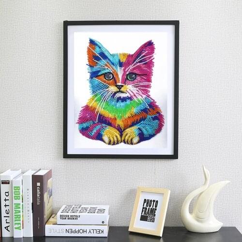 Cartoon 5D DIY Diamond Painting Cross Stitch Special Shaped Drill Rhinestone Cute Animals Cat Diamond Embroidery Gifts Handcraft