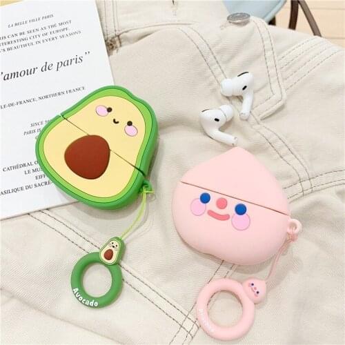 Cartoon Earphone Funda for AirPods Pro Case Cute Avocado Peach Headphone Protect Cover for Air Pods Pro 3 Case Accessories Case