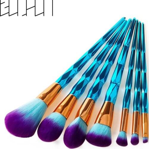 4/7/10Pcs Diamond Makeup Brushes Set Foundation Blending Powder Eyeshadow Contour Concealer Blush Cosmetic Beauty Make Up Tool