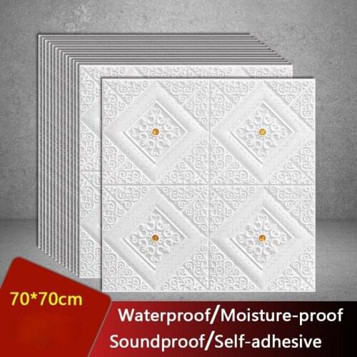 3D Foam Wall Stickers Ceiling Stickers Self-Loading Roof Kids Office Room Decoration Soft Package Self-Adhesive Wallpaper