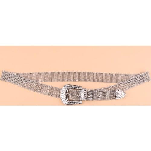 Women New Laser Belt Holographic Clear Waist Belt Metal Pin Buckle Transparent Waist Belts for Belt Waistband BY12