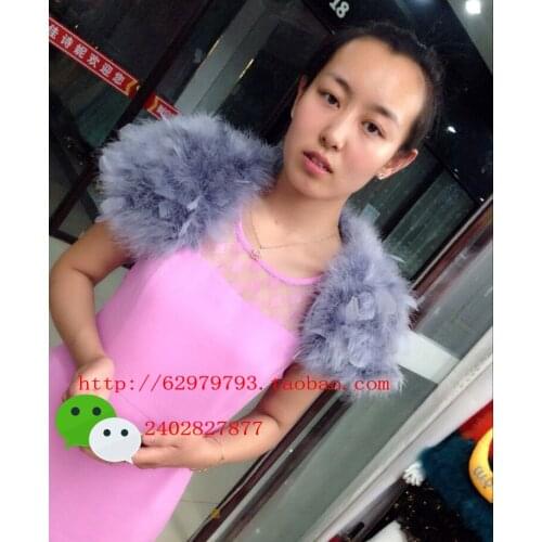 New ostrich fur bridal shawl cloak winter dress formal dress thermal fur female collar scarf