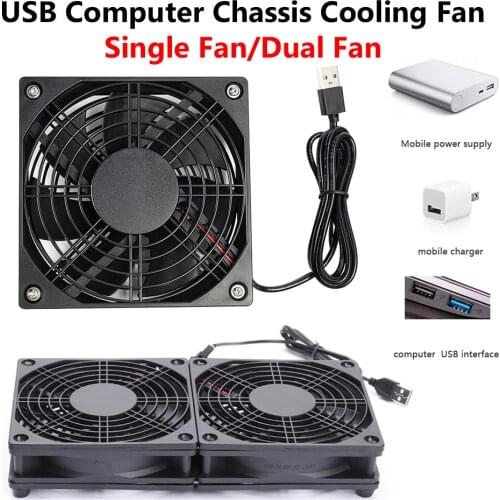 5V USB TV Box Computer Case Chassis Cooling Fan Wireless Router Set-top Box Radiator Cooler Computer DIY Repair Parts