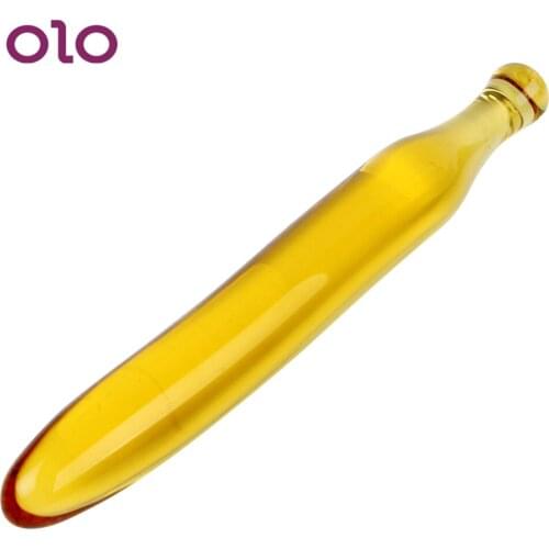 OLO Banana Huge Big Dildo Fake Penis G-spot Anal Plug Cute Crystal Masturbator Glass Dildo Vegetable Sex Toys for Women Man
