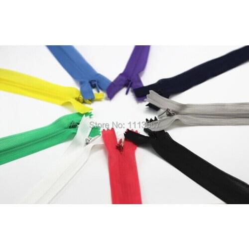 100pcs Wholesale Assorted Color Craft Network Edge Invisible Nylon Zippers for Sewing Supplies 50cm Z6