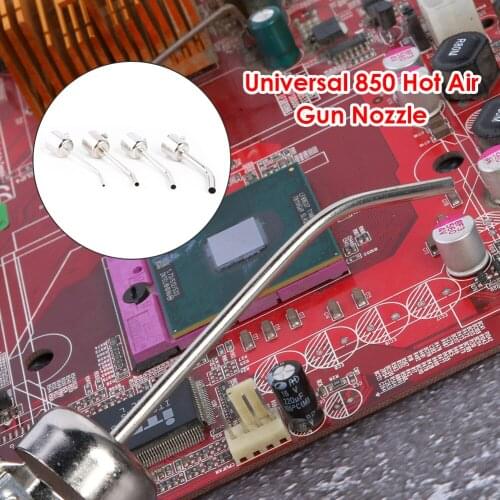 Air Stations Gun Nozzles Soldering Tool 4x Long Bent Curved Hot Air Heat Gun Nozzles for 850 Disoldering Rework Station