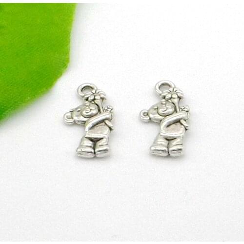 Free Shipping Wholesale 200pcs Tibetan Silver Zinc Alloy PANDA Charms Pendants 19x10mm For Jewelry Making Craft DIY