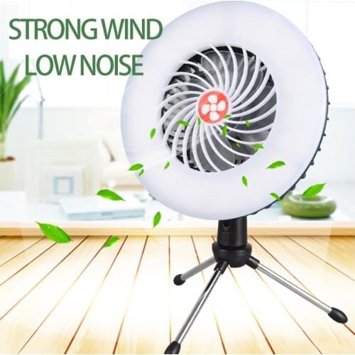 Portable Fan light USB Recharge Power Bank Camping Lamp Multifunction Outdoor Lighting LED Hanging Tent Fan Light