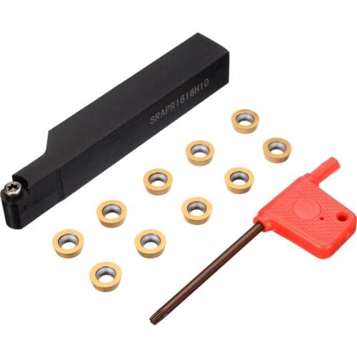 Practical Lathe Turning Tool Boring Bar SRAPR1616H10 Milling External Lathe Blade Holder with 10pcs RPMT10T3MO Inserts