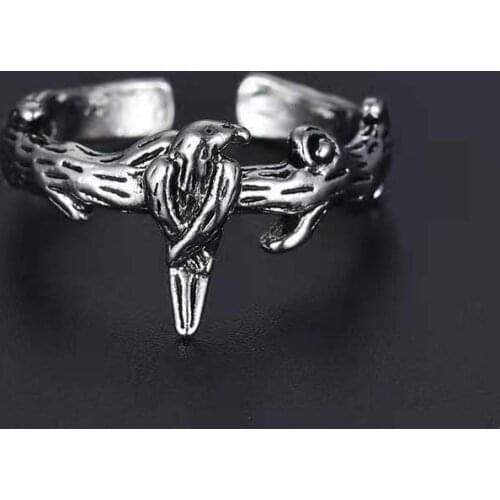 Retro Bird on Branch Rings For Women Fashion Jewelry Vintage Opening Adjustable Tail Ring Ladies Party Rings