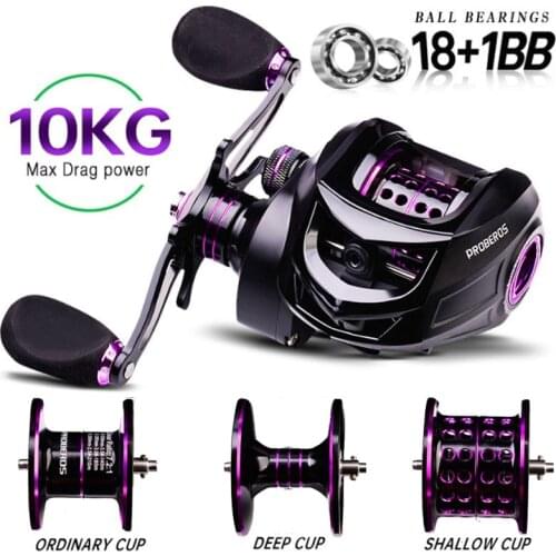 PROBEROS Shallow Cup 12KG Max Drag Fishing Baitcasting Reel High Speed Fishing Reel Deep Line cup Reinforced Reel 7.2:1 Green