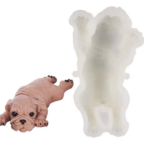 Dog Silicone Mold 3D Shar Pei Dog Mold DIY Cake Decoration Mousse Mold Cute Chocolate Jelly Ice Cream Fondant Molds Practical