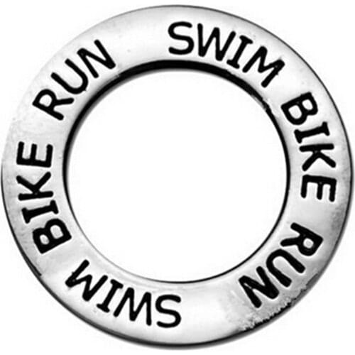 Alloy metal Swim Bike Run Triathlon charm pendant gym sport Triathlon Message jewelry accessory