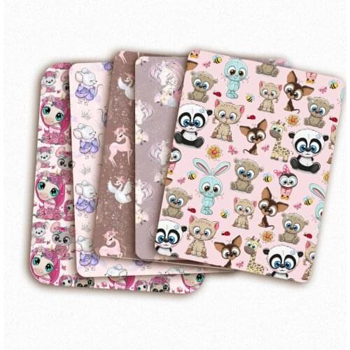 Sewing Fabrics Polyester Cotton Fabric Cartoon Cute Animals Printed Cloth Sheets Clothes Making DIY Crafts Supplies 45*145cm 1pc