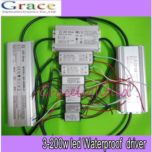 Waterproof Power Supply LED Driver 3W 10w 20w 30w 50w 100w 150W 200W light chip