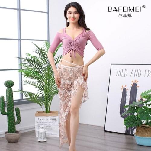 Woman Belly Dance clothes Hip Towel New Suit Sexy Segments Waist Towel Long Skirt Performing costumes
