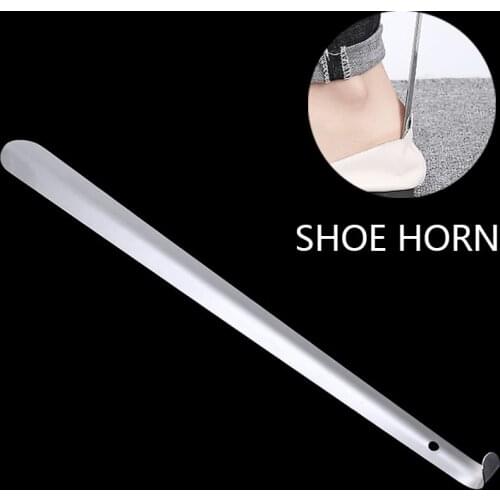 1Pcs Stainless Steel Long Handled Metal Shoe Horn Portable Shoes Remover For Pregnant or the Aged Durable