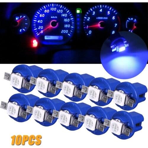 10Pcs LED Light Car Gauge Speed Dash Bulb Dashboard instrument Light Wedge Interior Lamp B8.5D 509T B8.5 5050 Led