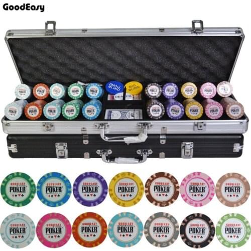 100/200/300/400/500PCS/Set Casino Crown POKER Poker Chips Set Texas Hold'em Baccarat Chips With Aluminum Suitcase & Table Cloth