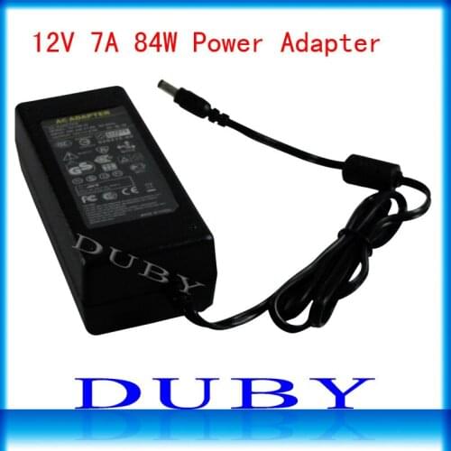 100piece/lot 12V7A New AC 100V-240V Converter power Adapter DC 12V 7A Power Supply EU/US/UK Plug DC Free Fedex