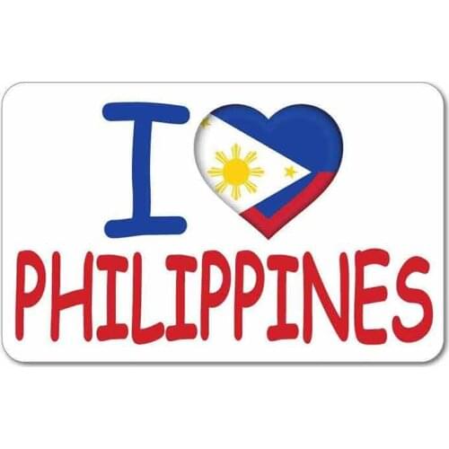 13cm x 8cm For I Love Heart Philippines Flag Comic Decal Creative Stickers Suitable For GTR SX VAN Decoration