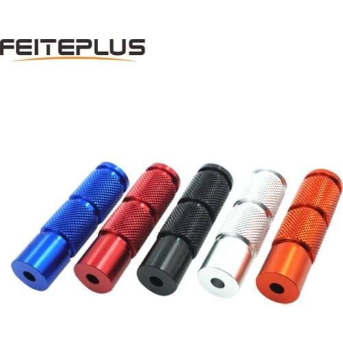 2x Universal CNC Aluminum Alloy Motorcycle Round Foot Pegs Front Rider Footpegs Pedals For Dirt Pit Bike ATV Motorcycles Scooter