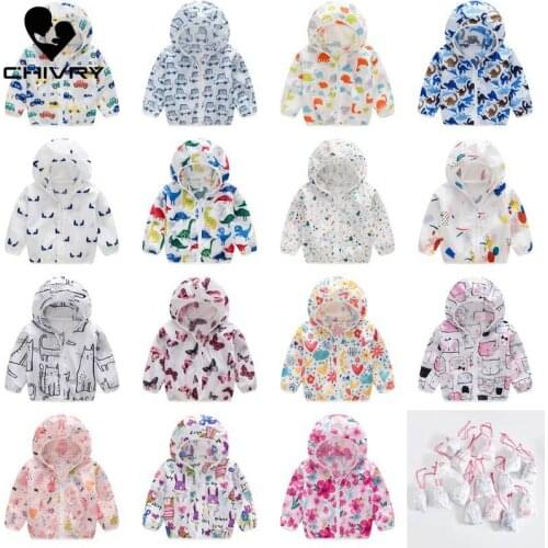 2020 Kids Clothes Boys Jackets Children Hooded Zipper Sun Protection Baby Fashion Print Coat Infant Waterproof Hoodies For Girls