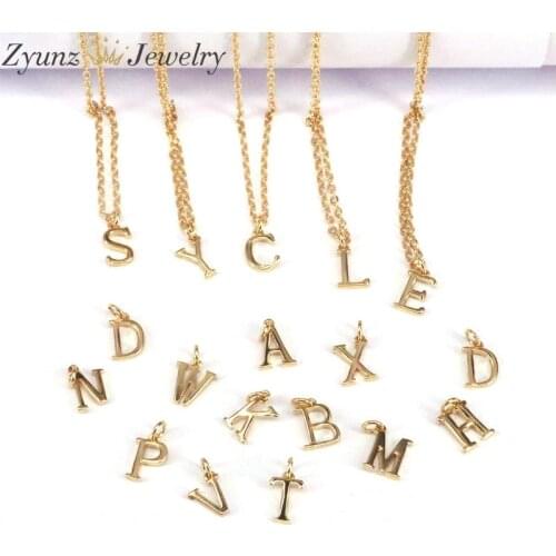 26PCS, Tiny Initial Necklace, Gold Color Letter Necklace, Golden Initial Jewelry, Bridesmaid Gift