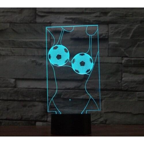 Football Girl 3d Lamp 7 Color Touch Charge Led Visual Kids Lamp World Football Match Gifts Night Light Usb Led Lamps