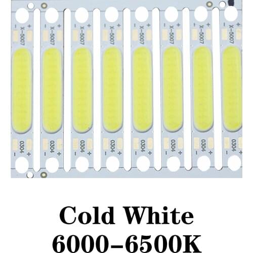 40pcs A LOT 3W 5W Full Power COB LED Light Chip DC11V DC15V 300mA LED COB Bar For Flashlight Wall Lamps lights Tube DIY