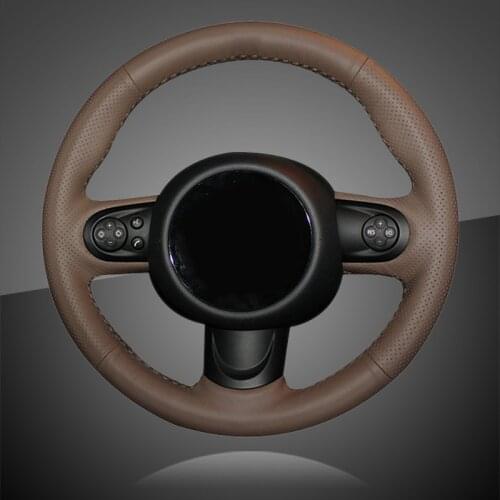 Auto Braid On The Steering Wheel Cover for Mini Coupe Hand Stitching Car Steering Wheel Cover Car-styling Interior Accessories