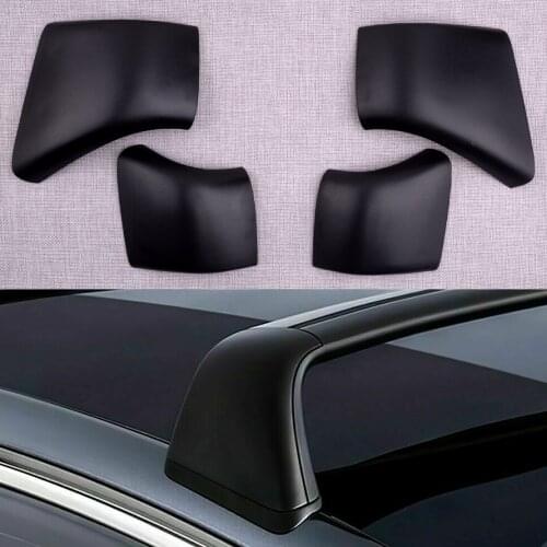 CITALL 4Pcs Car Roof Rack Cover Cap Rail End Shell Fit For Tesla Model 3 2017 2018 2019 2020 Black Plastic Accessories